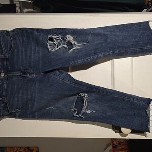 Maurices Mid-Rise Distressed Denim Capris/Ankle Pants - 18W